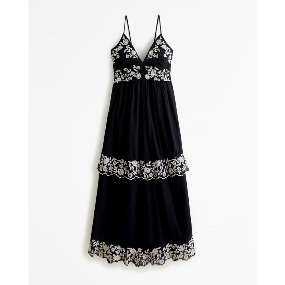 Abercrombie & Fitch Tiered Ruffle Maxi Dress Size L